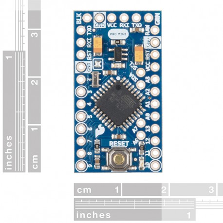 Dimensions du Pro Mini 3.3 V - 8 MHz compatible Arduino®