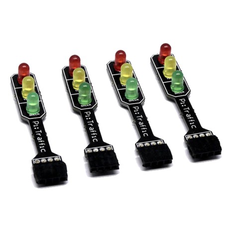 4 platines feux tricolores incluse avec la platine PiTraffic