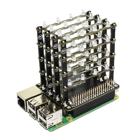 Shield HAT PiCube monté sur une Raspberry Pi