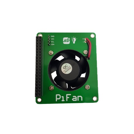 Vue de dessous de la platine PiFan avec afficheur OLED pour Raspberry Pi