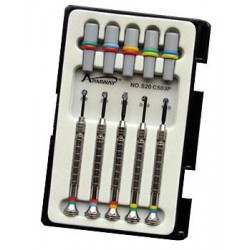 Jeu de 6 tournevis d'horloger cruciforme