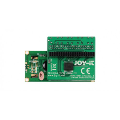 Vue de dessous de l'afficheur LCD JOY-IT 2 x 16 + boutons pour Raspberry Pi