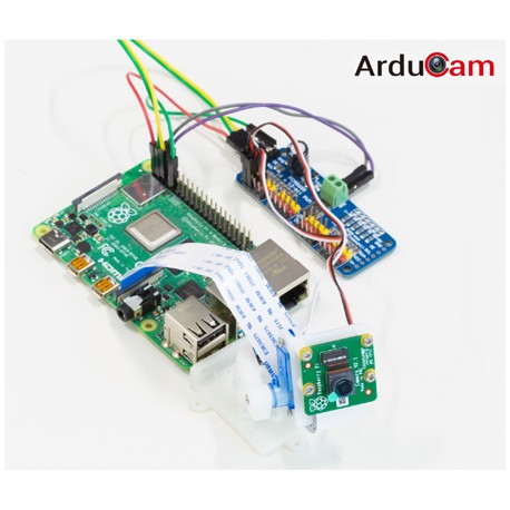 Exemple d'utilisation d'une caméra avec le support ArduCam Pan Tilt et une Raspberry Pi