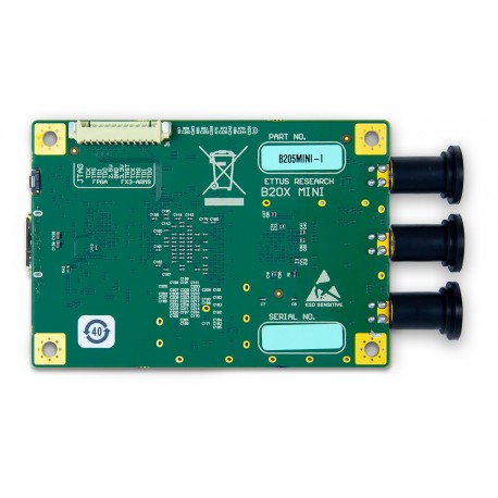Vue de dessous de la plate-forme radio logiciel USRP B205mini-i