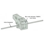 Exemple de montage sur un bloc moteur TAMIYA avec le jeu d'arbres 3 mm 70105