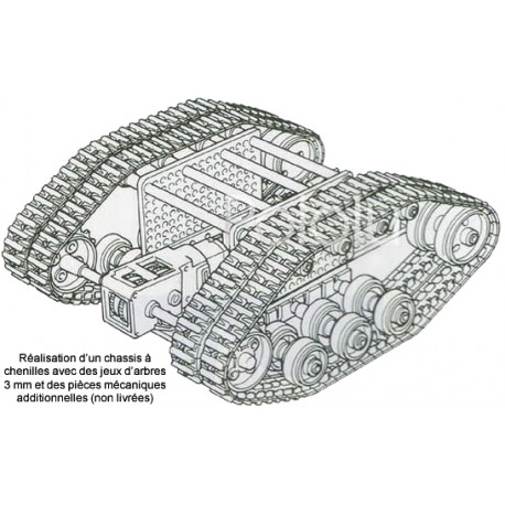 Exemple de réalisation avec des Jeux d'arbres 3 mm TAMIYA 70105