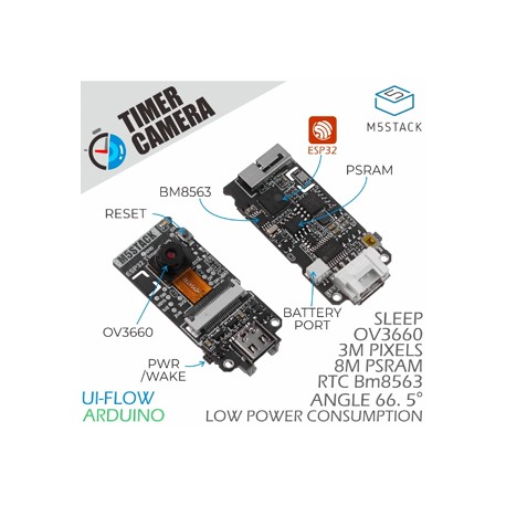 Détail du Module Caméra Timer ESP32 PSRAM (OV3660) U082