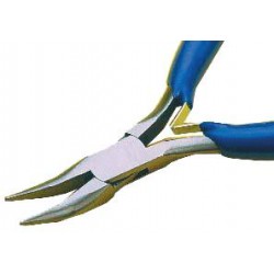 Pince à bec demi-rond coudé strié (115 mm)