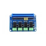 Vue de dessus de la platine 4 relais pour micro:bit