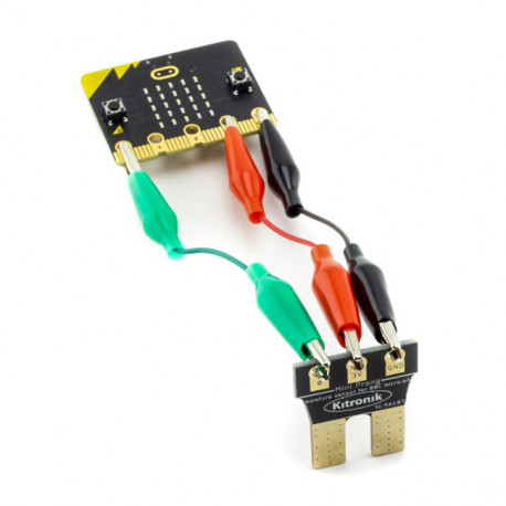 Raccordement du capteur d'humidité de sol  KitronikMini Prong sur un micro:bit