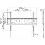 Dimensions du support mural fixe pour TV (37"-70")