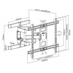 Dimensions du support mural orientable pour TV (37"-70")