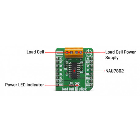 Détail du module Load cell 2 Click MIKROE-4047