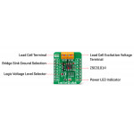 Détail du module Load cell 4 Click MIKROE-4458 pour capteur à jauge de contrainte