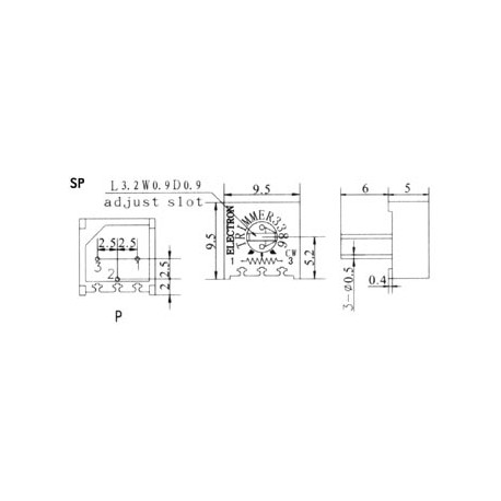 Ajustable CERMET mono tour 3386  - 2