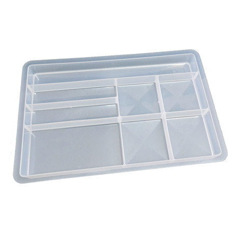 Plateau à 8 compartiments de la mallette de  rangement transparente