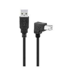 Cordon USB A mâle - USB B mâle coudé (1 m)