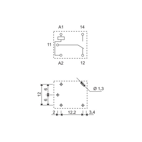 Relais finder 36.11 - 12Vcc (1 RT) - 10A/250VAC  - 2