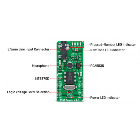 Détail du décodeur DTMF Click MIKROE-4579