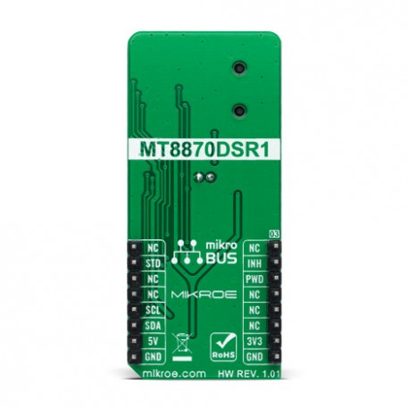 Vue arrière du décodeur DTMF Click MIKROE-4579