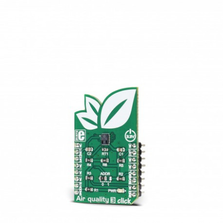 Vue de côté du détecteur de qualité d'air Air quality 3 click