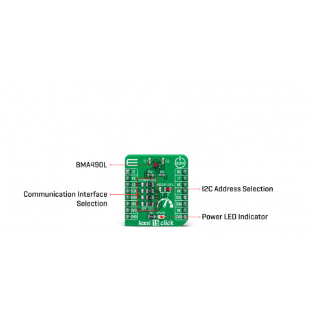 Détail de l'accéléromètre 3 axes Accel 15 Click MIKROE-4501