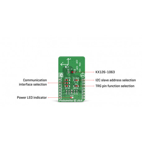 Vue détaillée du compteur de pas Pedometer 3 Click MIKROE-3259