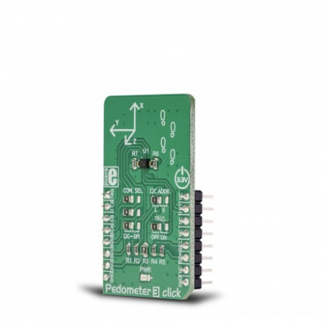 Vue de côté du compteur de pas Pedometer 3 Click MIKROE-3259