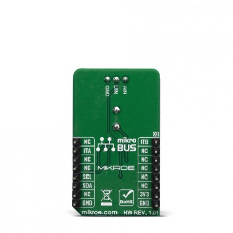 Vue arrière du module horloge temps réel RTC7 click - MIKROE-2976