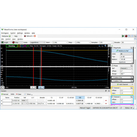 Exemple d'utilisation 8 de l'oscilloscope portable Analog Discovery Pro 300 - ADP3450