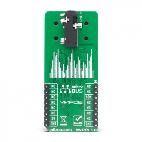 Vue arrière du module crossover audio  Xover Click MIKROE-4104