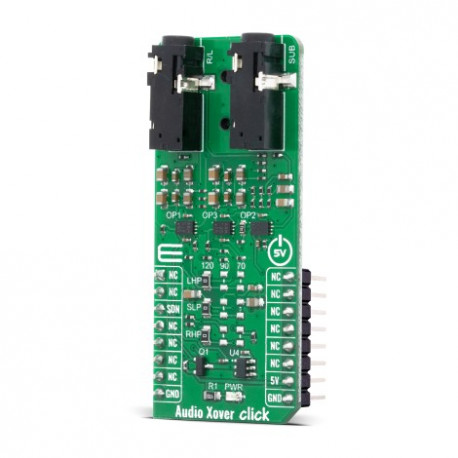 Vue de côté du module crossover audio  Xover Click MIKROE-4104