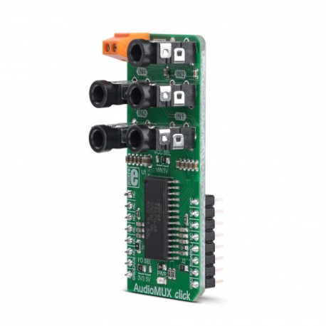 Vue de côté du module de traitement du son Click MIKROE-3344