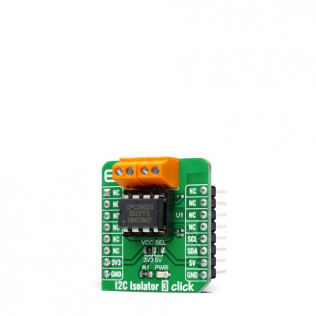 Vue de côté du module isolateur de bus I2C Isolator 3 Click MIKROE-4467