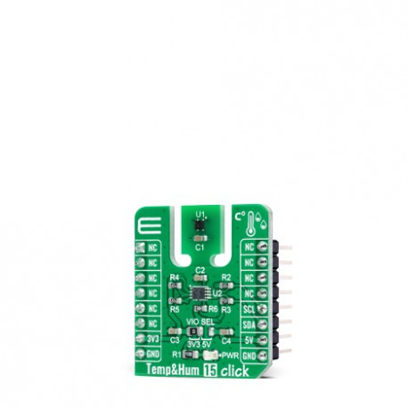 Vue de côté du capteur température humidité Temp-Hum 15 click MIKROE-4496