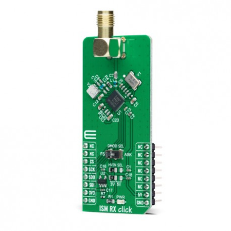 Vue de côté du récepteur radio ISM RX Click MIKROE-4499