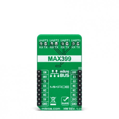 Vue arrière du commutateur UART MUX 2 Click MIKROE-4494