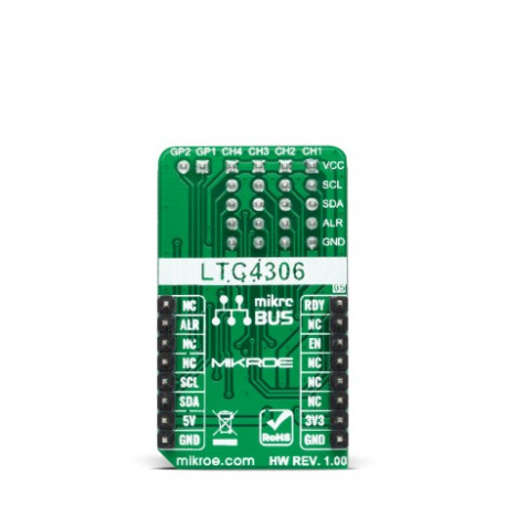 Vue arrière du commutateur I2C MUX 5lick MIKROE-4453