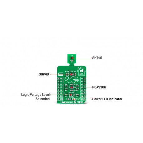 Vue détaillée du détecteur de qualité Air Environnement 2 click MIKROE-4558