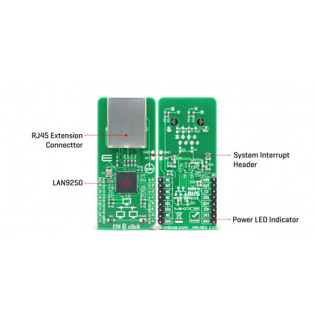 détail du contrôleur Ethernet ETH 3 Click MIKROE-2850