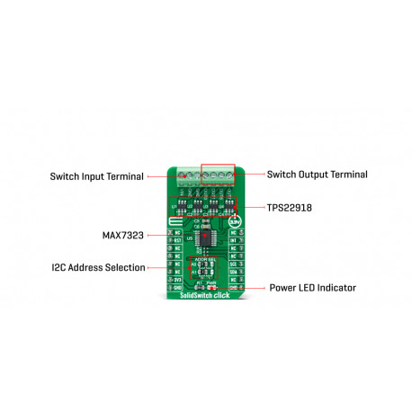 Vue détaillée du commutateur de charge SolidSwitch Click MIKROE-4569