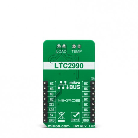 Vue arrière du module Moniteur Tension Courant Température VCT Monitor Click
