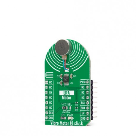 Vue de côté du moteur vibreur Vibro Motor 3 click MIKROE-4356