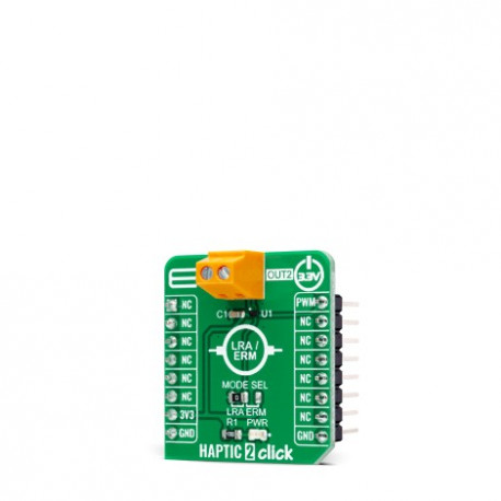 Vue de côté du module Haptic 2 click MIKROE-4452