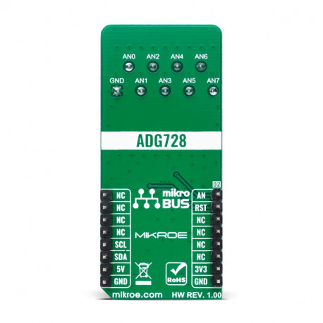 Vue arrière du commutateur analogique Analog MUXC 3 click MIKROE-4580