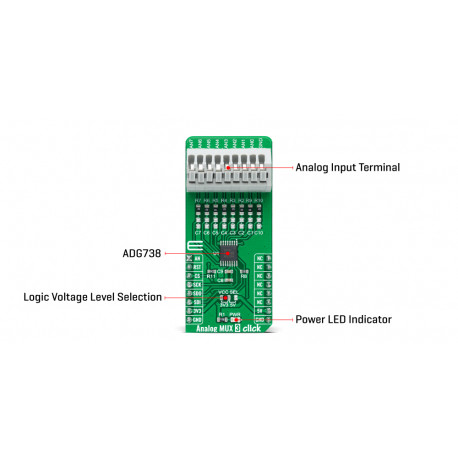 Détail du commutateur analogique Analog MUXC 3 click MIKROE-4580