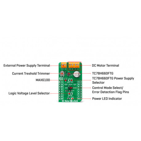 détail du contrôleur de moteur DC Motor 17 click MIKROE-4454