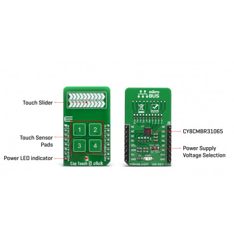 Détail du bouton Slider sensitif Cap Touch 5 Click MIKROE-3740