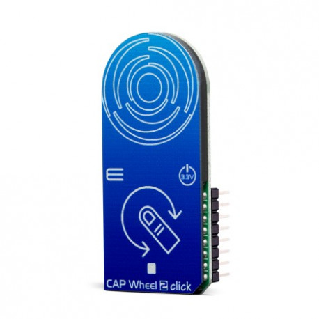 Vue de côté du potentiomètre rotatif sensitif Wheel 2 Click MIKROE-3677