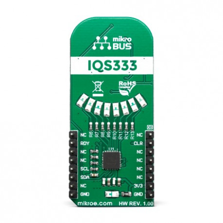 Vue arrière du potentiomètre rectiligne sensitif Cap 2 Click MIKROE-3204